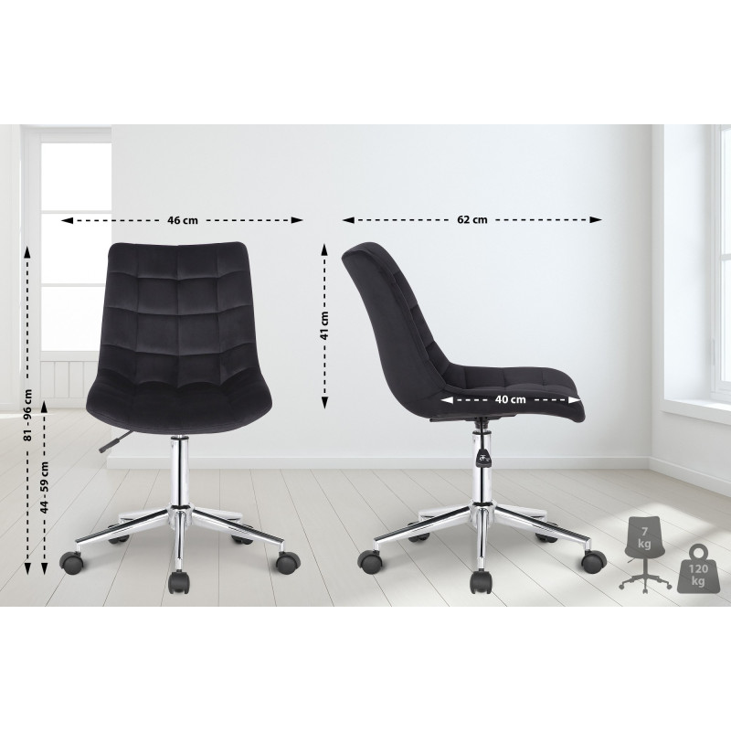 Sedia da ufficio Medford in velluto nero