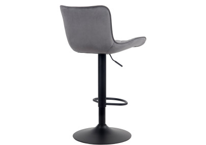 Tabouret de bar en velours Emma gris foncé