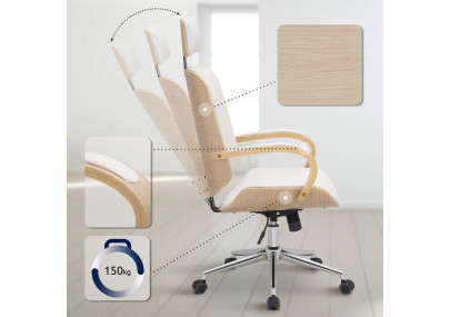 Silla De Oficina Dayton Natural/blanco
