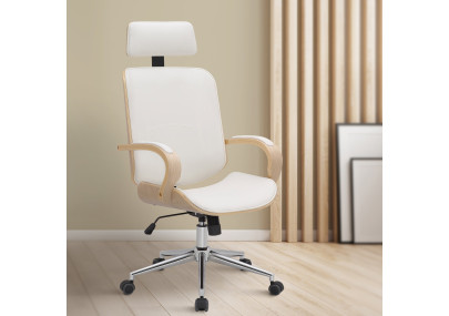 Chaise de bureau Dayton naturelle/blanche
