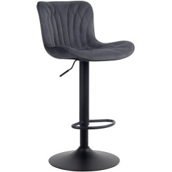 Tabouret de bar en velours Linus noir