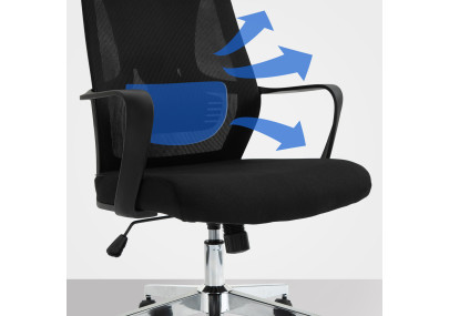 Silla de oficina Kanab con reposacabezas Negro