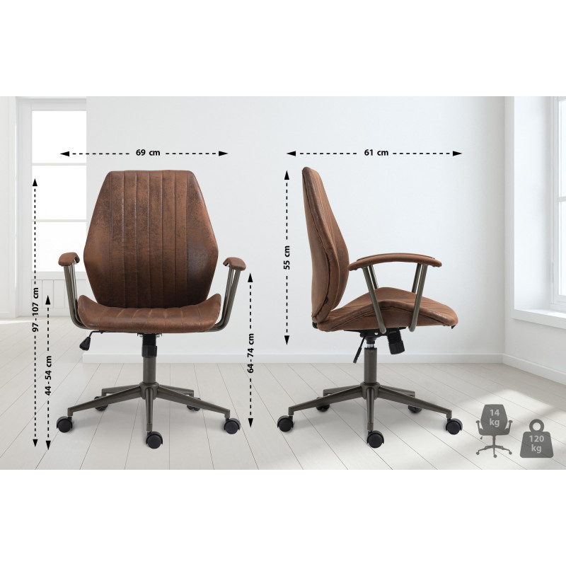 Chaise de bureau Nampa cognac