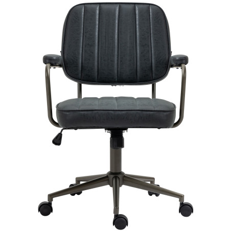 Silla de oficina Natrona en cuero sintético Negro antiguo