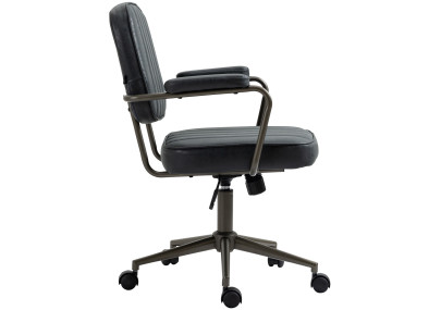 Silla de oficina Natrona en cuero sintético Negro antiguo