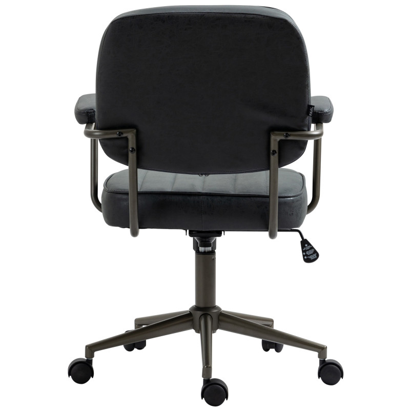 Silla de oficina Natrona en cuero sintético Negro antiguo