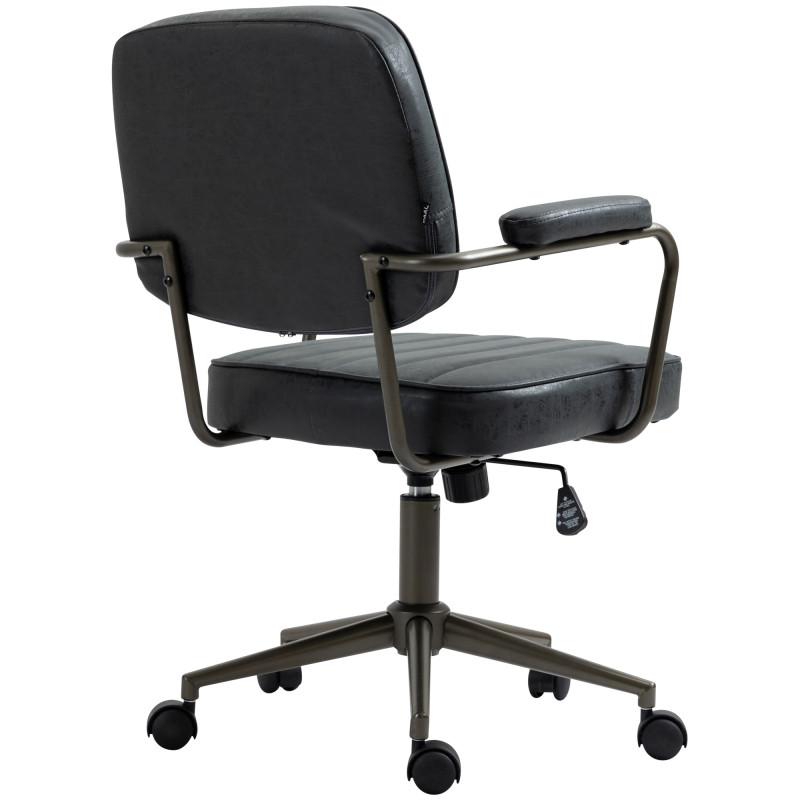 Silla de oficina Natrona en cuero sintético Negro antiguo