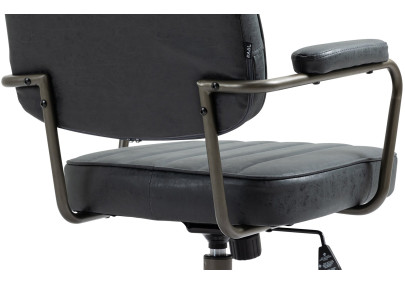 Silla de oficina Natrona en cuero sintético Negro antiguo