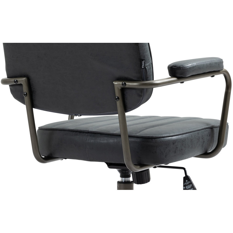 Silla de oficina Natrona en cuero sintético Negro antiguo