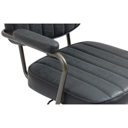 Silla de oficina Natrona en cuero sintético Negro antiguo