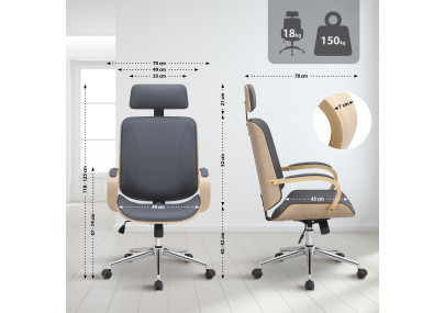 Silla De Oficina Dayton Natural/gris