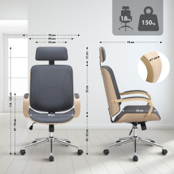 Sedia da ufficio Dayton Natura/grigio