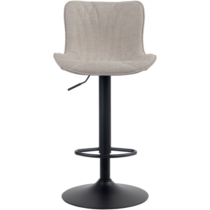 Taburete de bar Linus con base metálica Gris topo,Tela