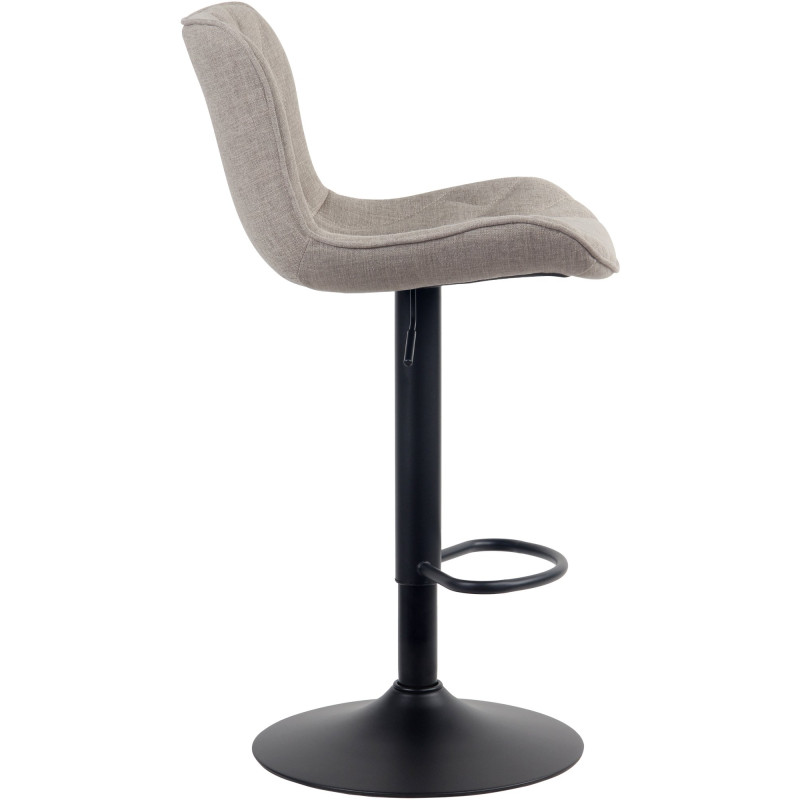 Taburete de bar Linus con base metálica Gris topo,Tela