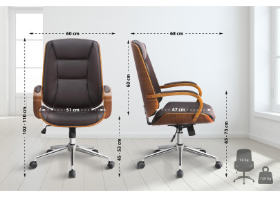 Silla de oficina Yankton Nogal/marrón