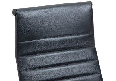 Fauteuil de bureau Columbus, cuir v?ritable, noir/noir