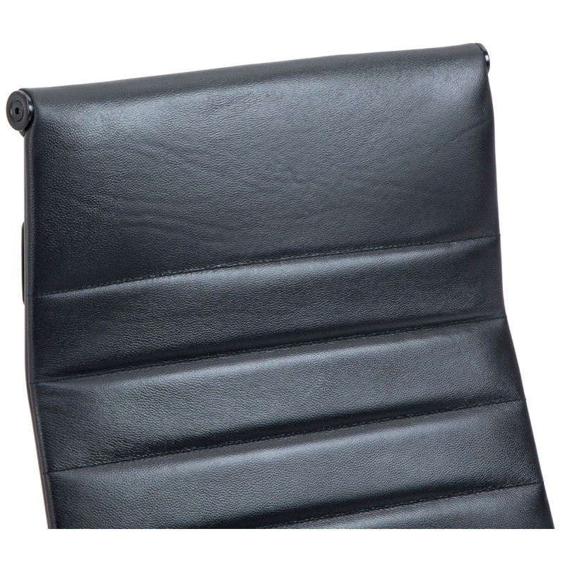 Fauteuil de bureau Columbus, cuir véritable, noir/noir