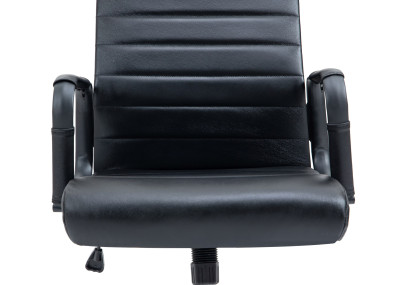 Fauteuil de bureau Columbus, cuir v?ritable, noir/noir