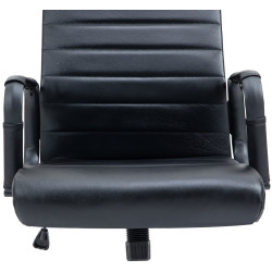 Fauteuil de bureau Columbus, cuir véritable, noir/noir