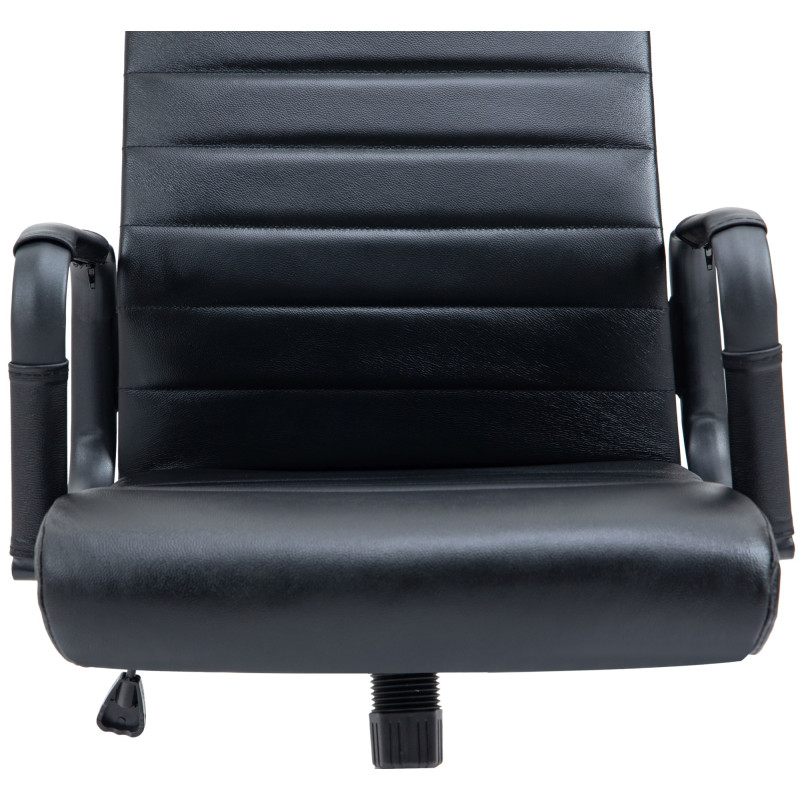 Fauteuil de bureau Columbus, cuir véritable, noir/noir