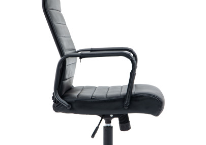 Fauteuil de bureau Columbus, cuir v?ritable, noir/noir