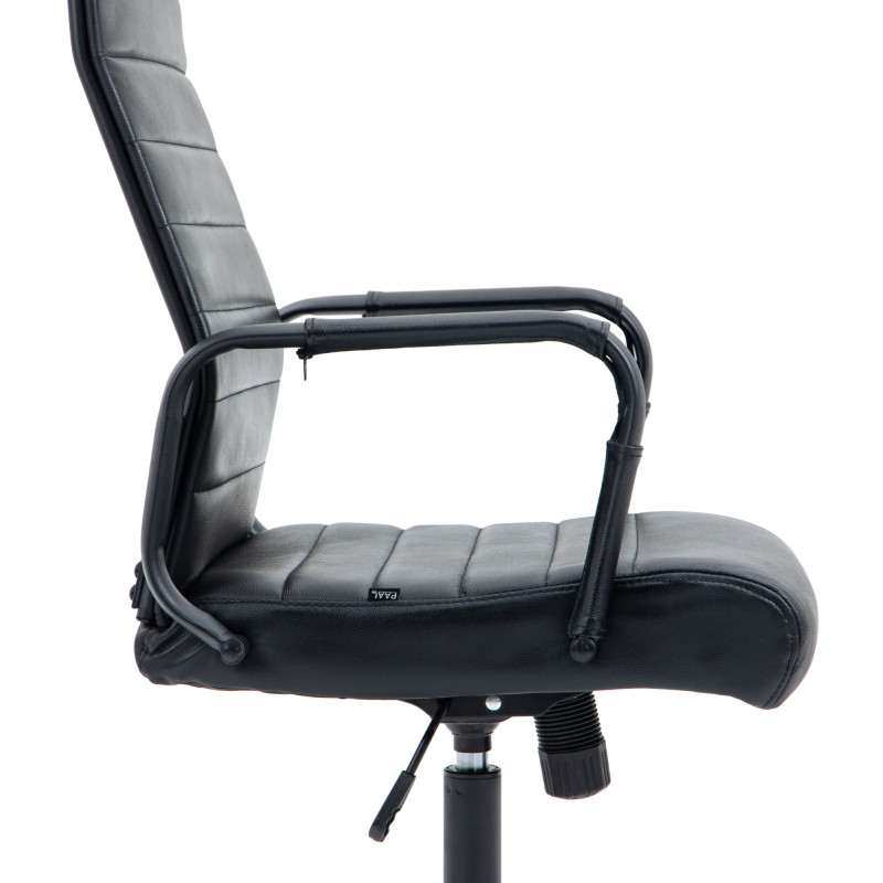 Fauteuil de bureau Columbus, cuir véritable, noir/noir