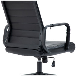 Fauteuil de bureau Columbus, cuir véritable, noir/noir