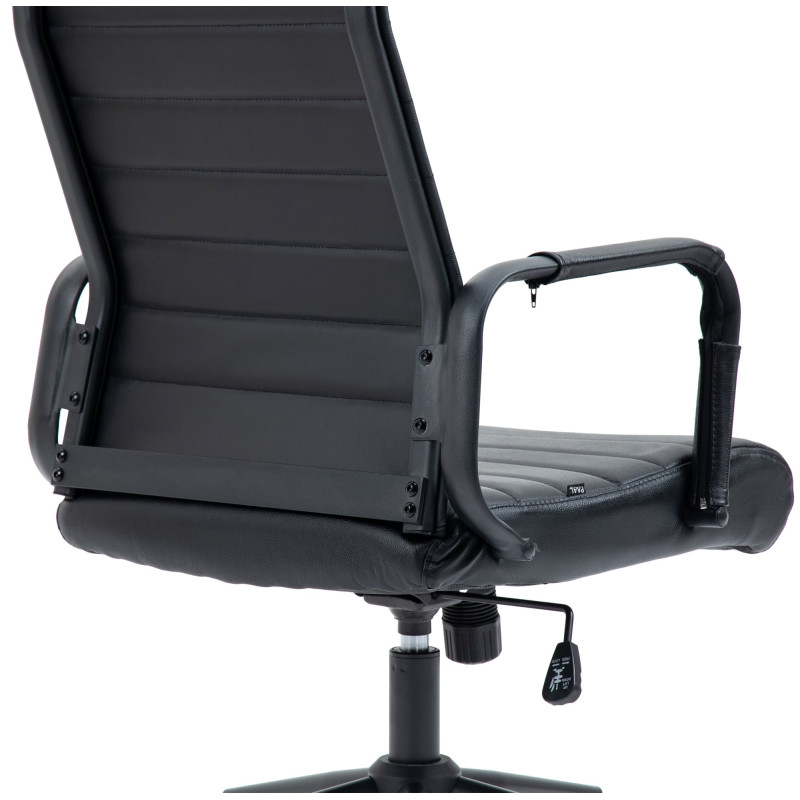 Fauteuil de bureau Columbus, cuir véritable, noir/noir