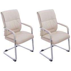 Ensemble de 2 chaises cantilever XL Anubis crème