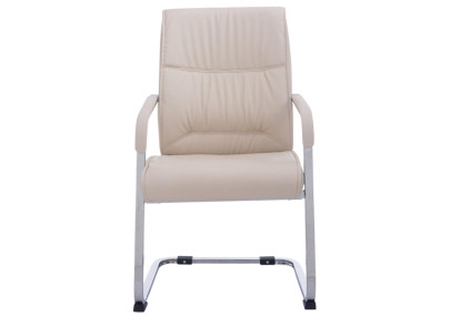 Set di 2 sedie a sbalzo XXL Anubis in similpelle crema