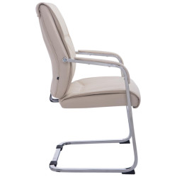 Set di 2 sedie a sbalzo XXL Anubis in similpelle crema