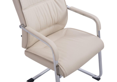 Set di 2 sedie a sbalzo XXL Anubis in similpelle crema