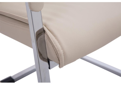 Set di 2 sedie a sbalzo XXL Anubis in similpelle crema