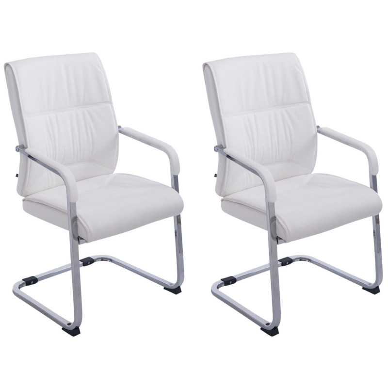 Set de 2 sillas Cantiléver Anubis en piel sintética Blanco