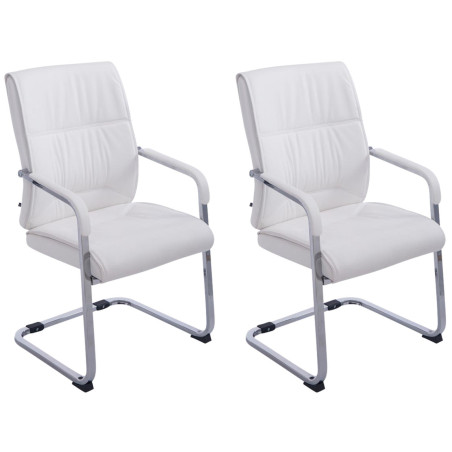 Ensemble de 2 chaises cantilever XL Anubis blanches