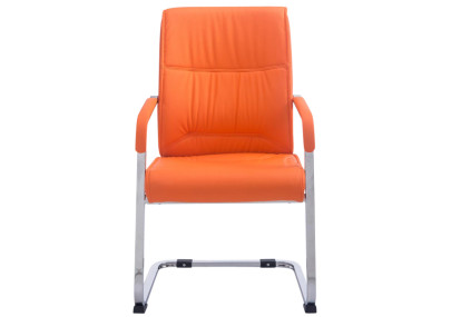 Set de 2 sillas Cantiléver Anubis en piel sintética Naranja