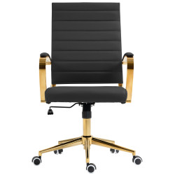 Fauteuil de bureau Havana, similicuir noir