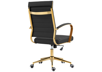 Fauteuil de bureau Havana, similicuir noir