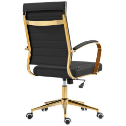 Fauteuil de bureau Havana, similicuir noir