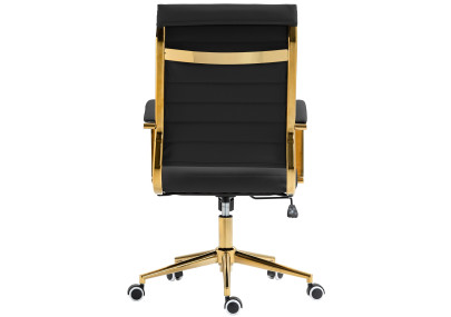 Fauteuil de bureau Havana, similicuir noir