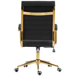 Fauteuil de bureau Havana, similicuir noir