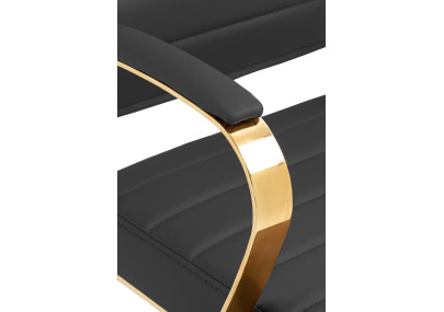 Fauteuil de bureau Havana, similicuir noir