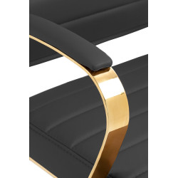 Fauteuil de bureau Havana, similicuir noir