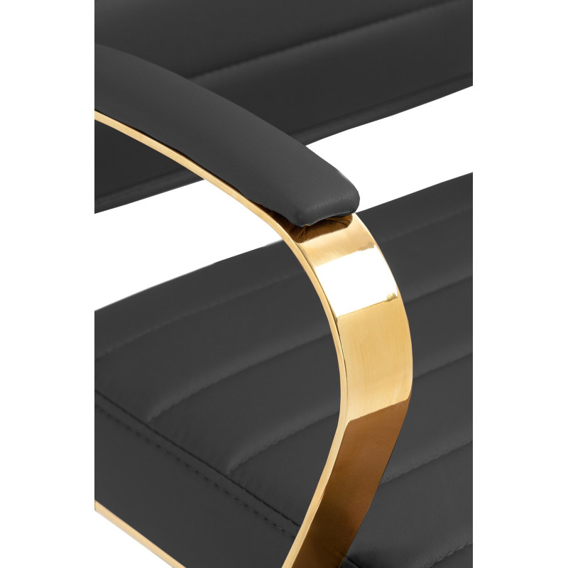 Sedia da ufficio in similpelle Havanna nero