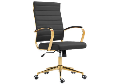 Fauteuil de bureau Havana, similicuir noir