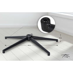 Base Cross Square Para Silla De Oficina Negro Negro,65 cm