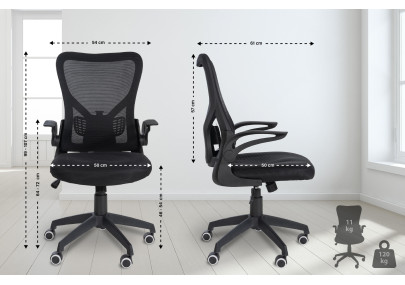 Chaise de bureau Hudson, noire