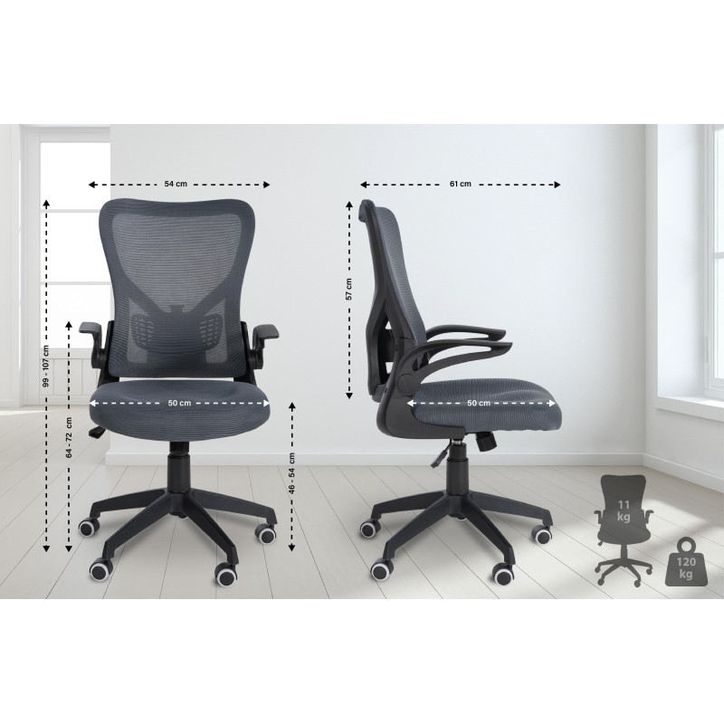 Chaise de bureau Hudson, grise