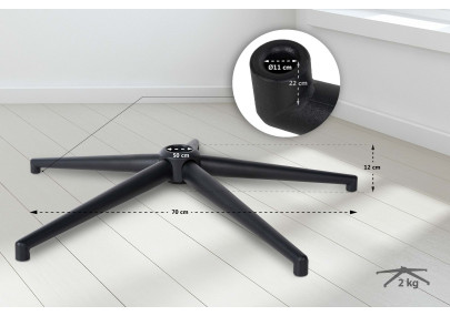 Plaque de base carr?e 70 noire