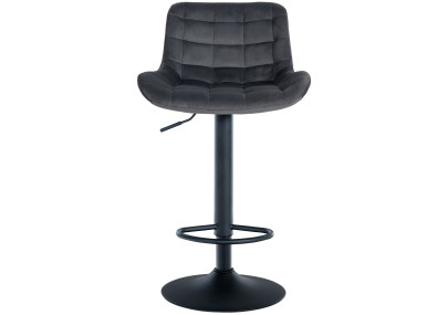 Tabouret de bar Tover en velours gris foncé